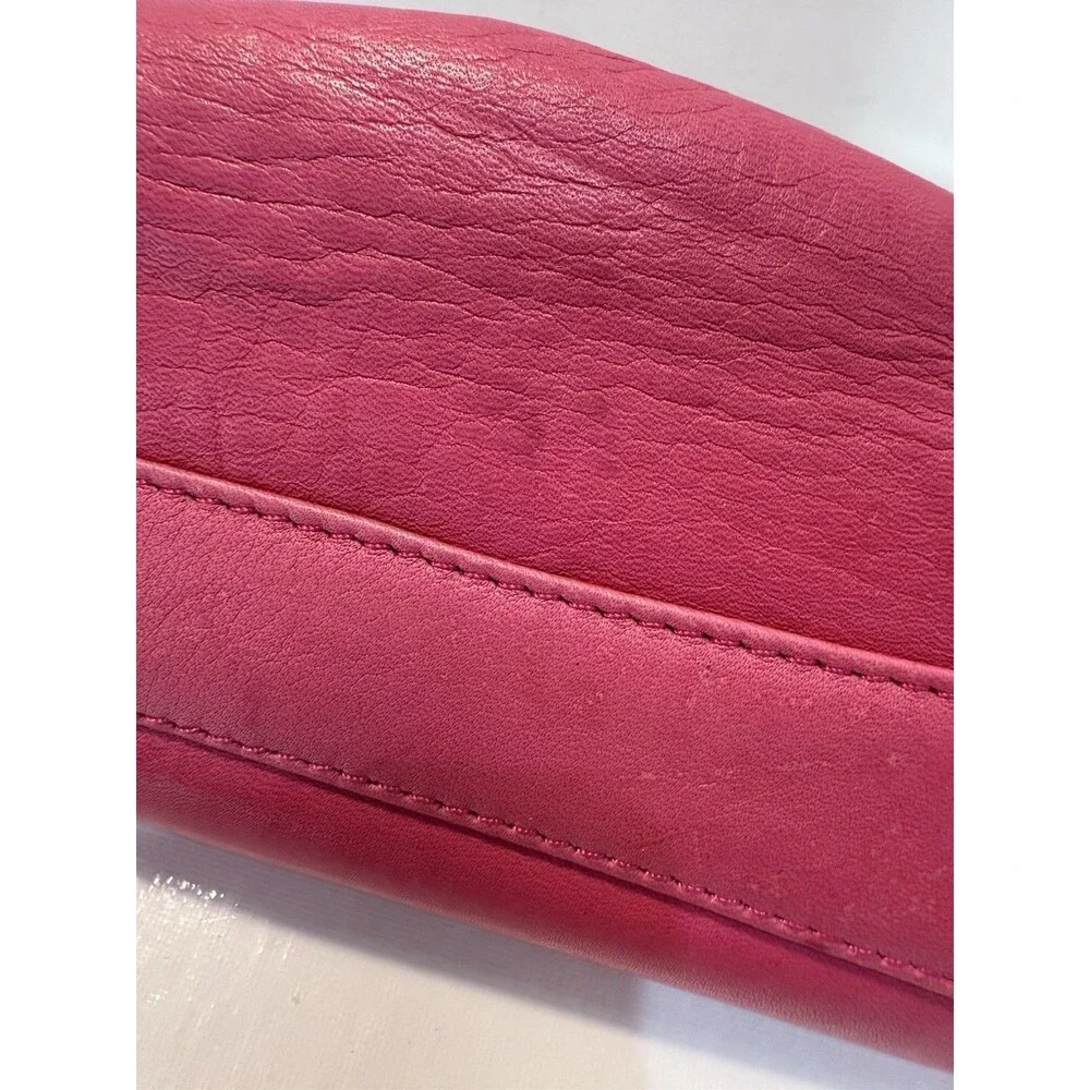 TIGNANELLO Pink Leather Kisslock Closure Handbag With Chain Leather Strap